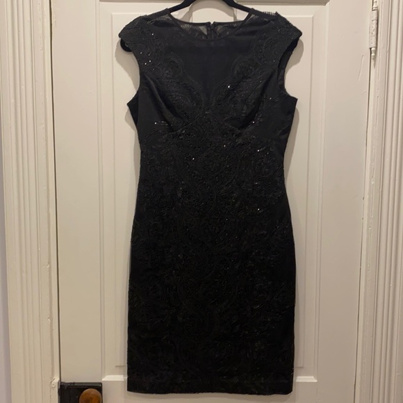 Vince Camuto Dresses & Skirts - Vince Camuto Black Mesh & Sequin Dress LBD Little Black Dress Size 6 WORN ONCE
